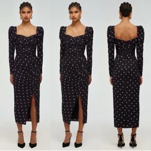 Self-Portrait Polka Dot Puff Sleeve Dress in Size 4